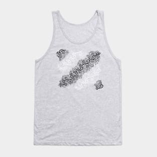 St Patrick's Day Irish Black and White Vine Pattern Tank Top